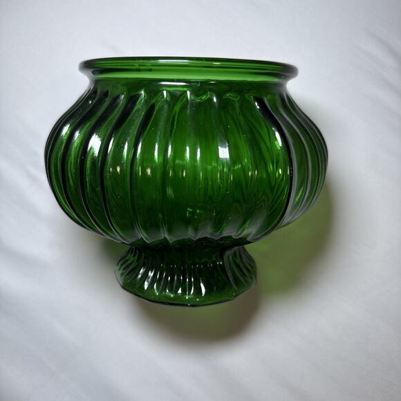 Vintage E O Brody Cleveland Ohio USA Emerald Green Glass Vase Planter 5" H G-105 - Picture 6 of 10